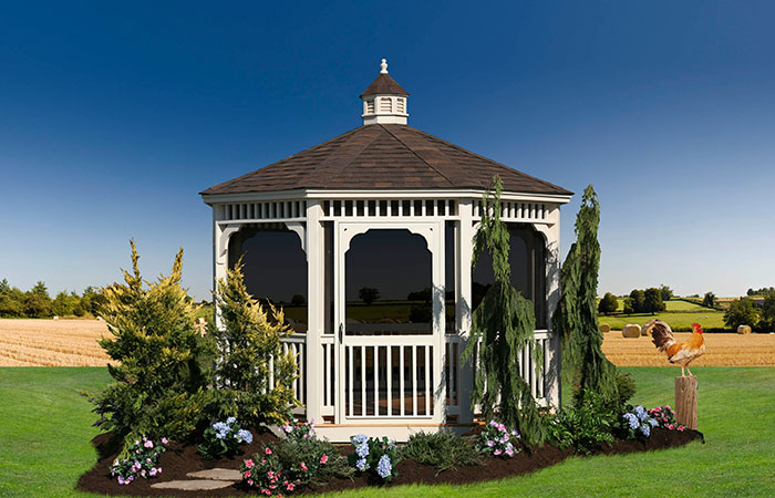 hand crafted classic enclosed gazebo