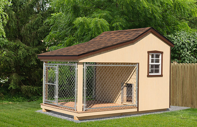 backyard dog kennel with gated in area