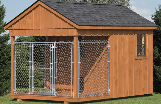 backyard dog kennel with indoor safe space