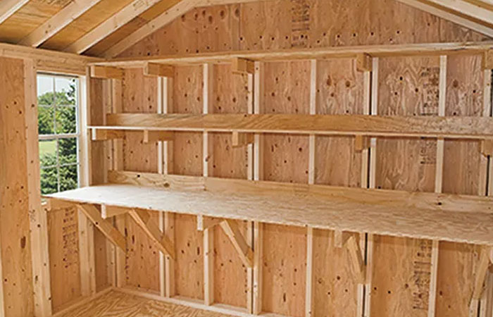 interior of a highwall series shed