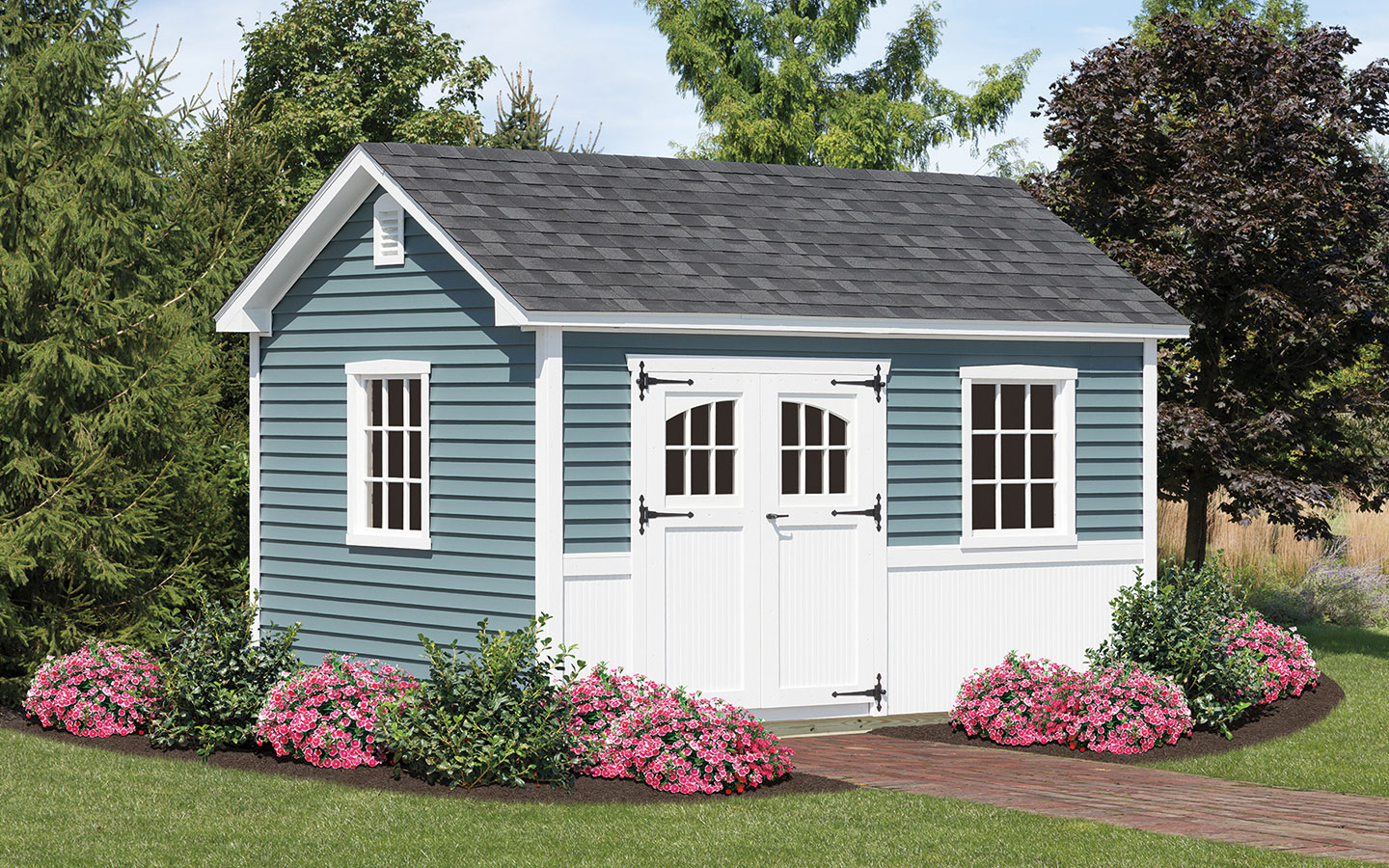 portsmouth blue a frame vinyl garden shed