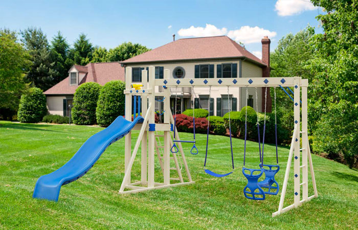 simple backyard swing set with slide for sale in md