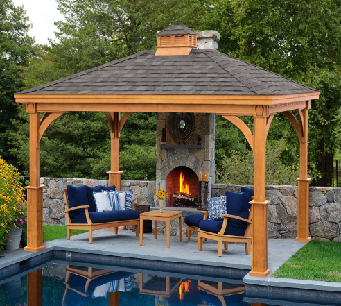 backyard pavilion in front of maryland pool