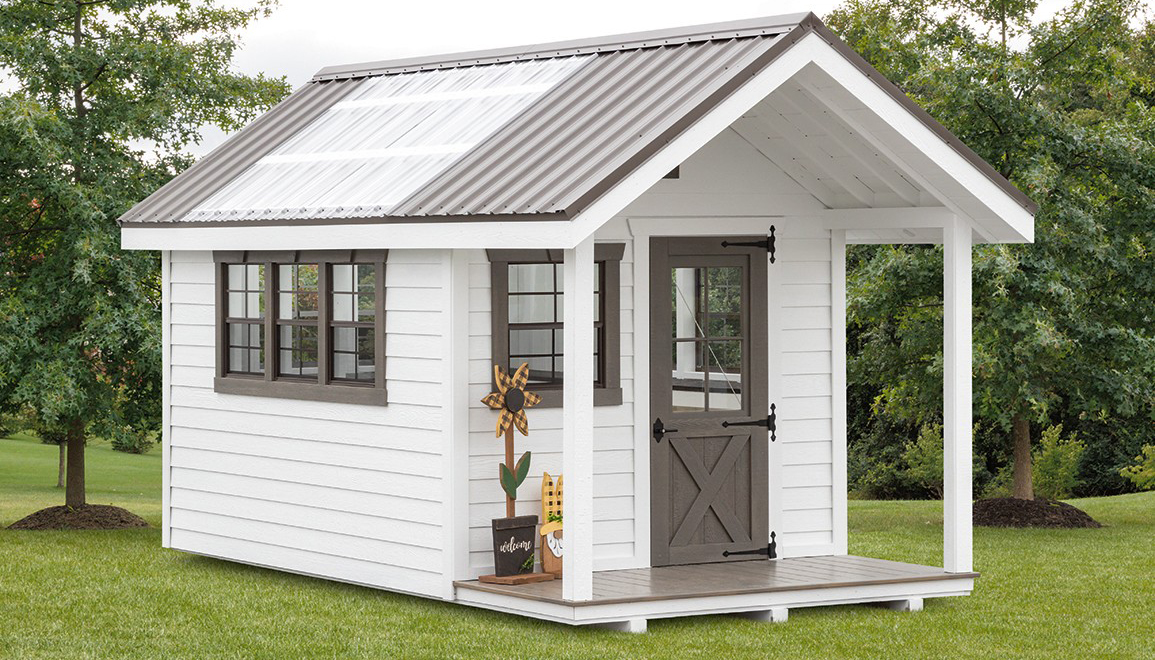 8x16 New Haven 4 ft Porch Potting Shed_